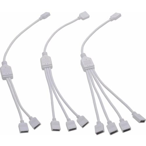 RGB RGBW 4pin 5pin Wire Connector 1 to 2/3/4 Female Splitter Connector Extension Cable for 3528 5050 5630 LED Strip Light