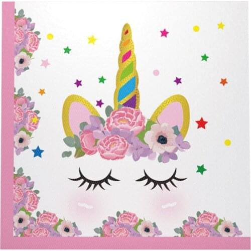 10Pcs/lot 2-Layer Unicorn Party Disposable Paper Napkins Wedding Decoration Decoupage For Birthday Party Decoration Supplies