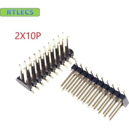 10 pcs 2x10 P 20 Pin 1.27 mm Male Header Dual row Straight PCB SMT male Pin Headers Rohs Lead free
