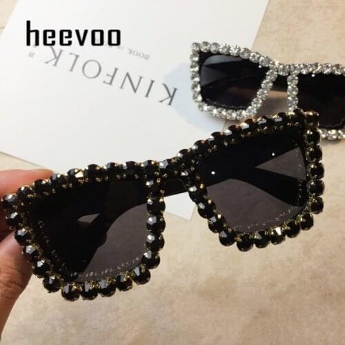 Sunglasses Women Luxury Shining Diamond Glasses Oversized Brand Flash Square Shades Female Mirror Sun Glasses Oculos Lunette