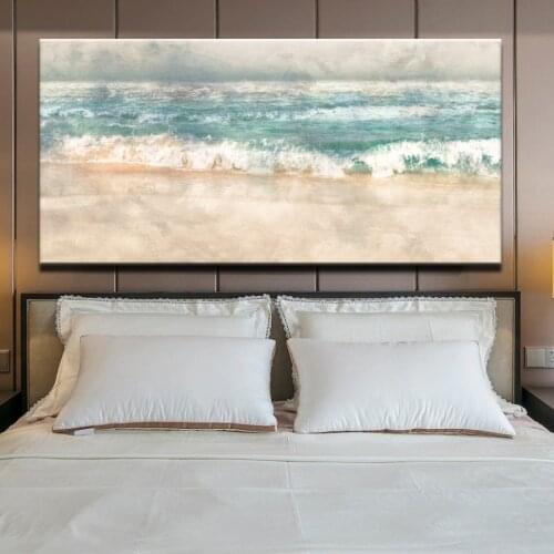 Modern Abstract Beach Surf Landscape Posters and Prints Wall Art Canvas Painting Wall Art Pictures for Living Room Home Decor