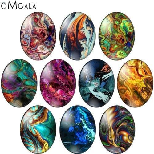 Vibrant purple blue artist create texture 10pcs 13x18mm/18x25mm/30x40mm Oval photo glass cabochon demo flat back Making findings
