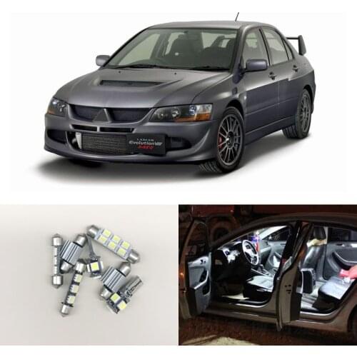 7Pieces Interior Led Package Kit Bulbs For Mitsubishi Lancer Evolution 2003-2007 Map Dome Trunk/Cargo Area License Plate Light