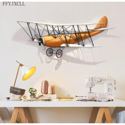 Retro Entrance Wrought Iron Wall Decoration Childrens Room Wall Decoration Pendant Bar Coffee Shop Airplane Stereo