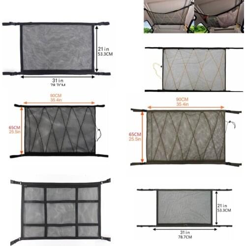 Universal Ceiling Storage Net Pocket Car Roof Bag Interior Cargo Net Breathable Mesh Bag Auto Stowing Tidying Interior Accessor