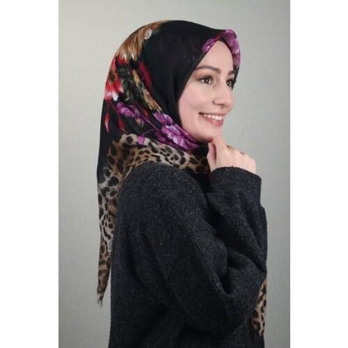 VERTU PATTERNED LINEN FLAMLI SCARF-DESEN-29-RENK-15