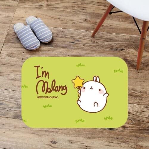 Molang rabbit Print Absorbent Bathroom Mat Custom Doormat Door Mat Slip-resistant Pad Bathroom Shower Bath Mats