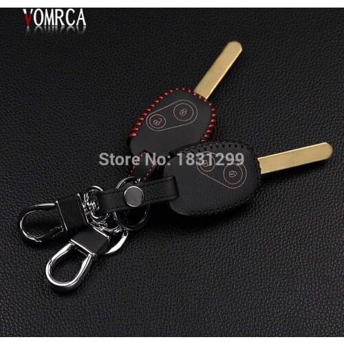 High quality 100% Genuine Leather Key Chain Ring Cover Case for Honda CR-V Civic Fit Freed StepWGN Key 2 Buttons remote control