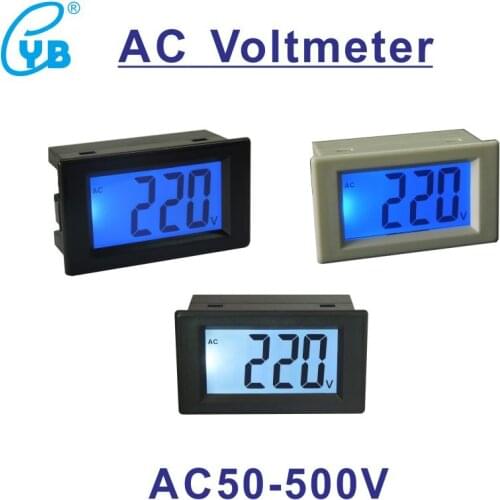 YB4835D AC 50-500V Voltmeter LCD AC Digital Voltmeter 220V 380V Digital Voltage Meter Tester D85 Voltage Meter Volt Meter 2-Wire