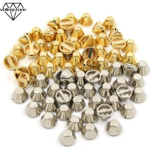 100Pcs CCB Bucket Studs 6/8/10MM Plastic Gold Sliver Rivets Sewing Punk Rock Rivet For Leather DIY Crafts Garment Accessories