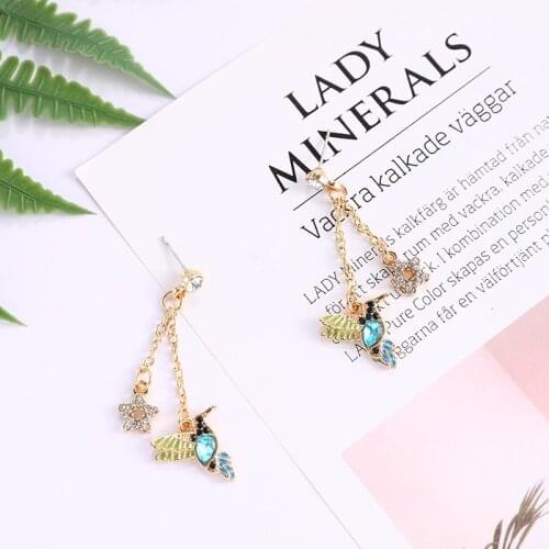 Makersland Unique Small Bird Earrings For Women Trendy Colored Elegant Women Earring 2021 Girls Gifts Gold Butterfly Earrings
