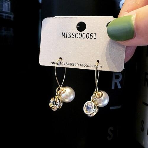 New brand design cross imitation pearl earrings fashion jewelry sexy statement earrings fashion exaggerated earrings for women