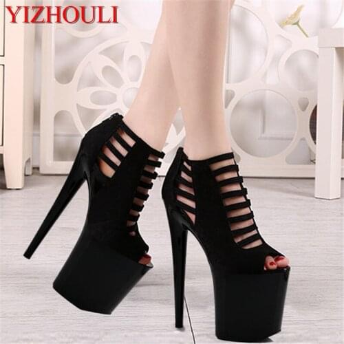 Super high heels sandals 20 cm stage shows the nightclub womens shoes Dance Shoes