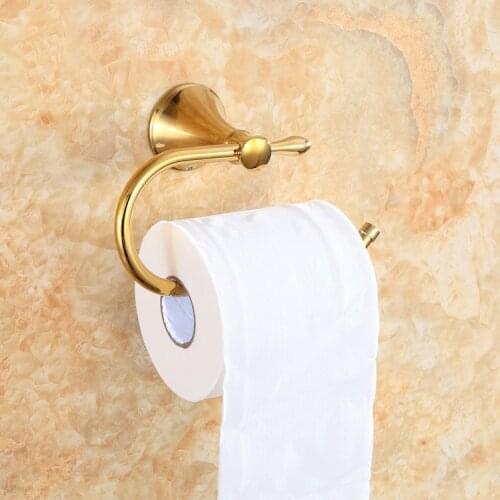 Gold brass copper Bathroom Wall Mount Toilet Paper Holder & golden Toilet Tissue Holder