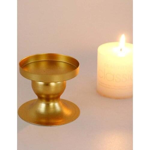 6.5*6*6CM Golden Candlestick,Decorative Metal Candle Stand,Vintage Gold Candle Holders for Table,Home Decoration Salon