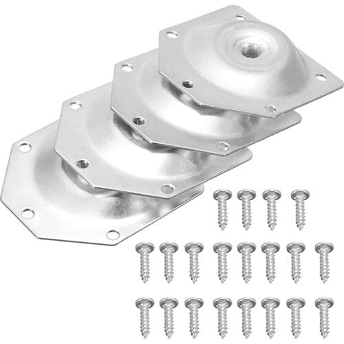 4Pcs 6 Angled Slope Table Feet Fixing Sofa Legs Mounting Bracket Set W/Screws Angled Table Feet Fixing Hardware Tools