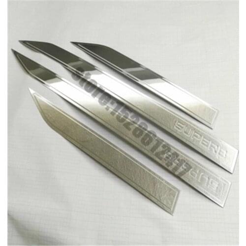 Car styling 4PCS CHROME SIDE DOOR BODY MOLDING TRIM COVER LINE GARNISH PROTECTOR ACCESSORIESFor Skoda Superb 2016 2017 2018