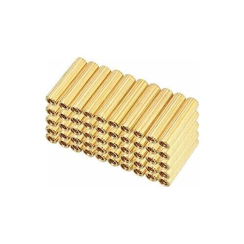 50pcs Brass Round Straight PCB Pillar Female Thread Standoff Spacer M2x3x13mm