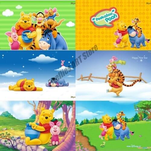 Diamond Embroidery Full Round Disney Anime Diamond Painting Winnie The Pooh and Tigger Cross Stitch Kits Mosaic Room Decoration
