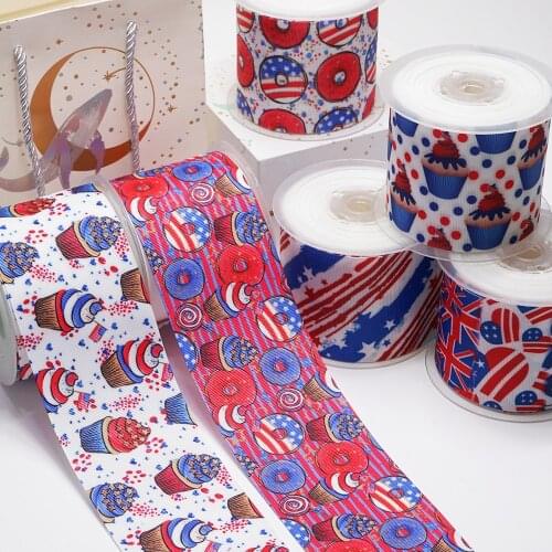 Free shipping 3 Inch 75 mm Cartoon Printed Grosgrain Ribbons for Bows Craft Suppliers 51810
