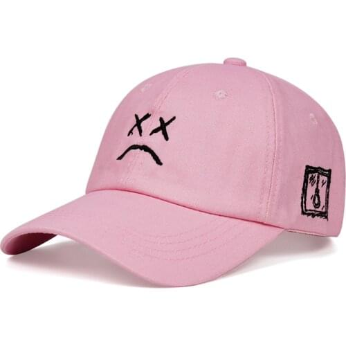 Lil Peep Dad Hat Embroidery 100% Cotton Baseball Cap Sad face xxxtentacion Hip Hop Cap Golf Love lil.peep Snapback Women Men