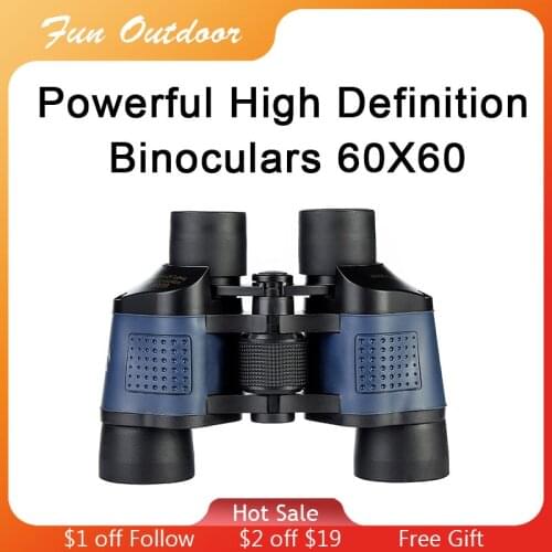 60x60 Binoculars HD Professional Powerful Optical Glass Low Light Night Vision Telescope High Power for Outdoor Hunting Camping