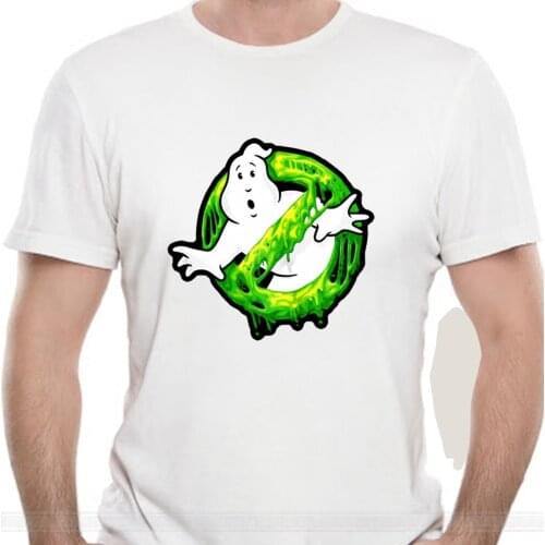 Black Ghostbusters Classic Slime Ghost Logo Graphic T Shirt 100 Cotton male brand teeshirt men summer cotton t shirt