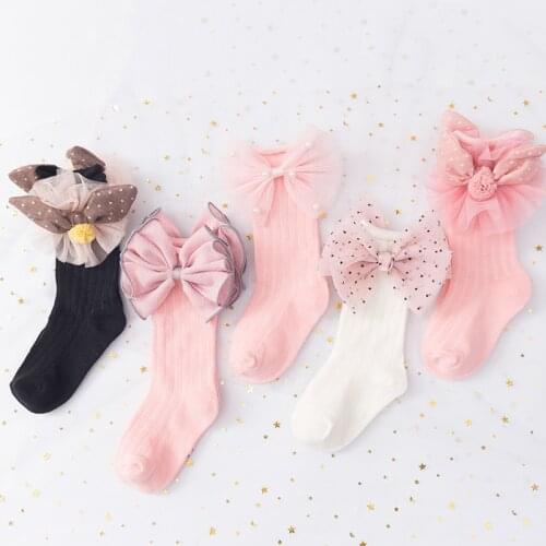 Baby Stuff Kids Baby Girl Princess Bow Socks Warm Lace Tutu Socks Infant Newborn Toddler Boy Anti-slip Sock