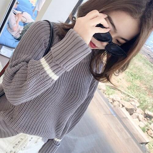 Jumper Cotton Casual Top 2018 Sweater Woman Autumn And Winter Korean New Pattern Pullover Knitting Shirt With Fund Loose Coat