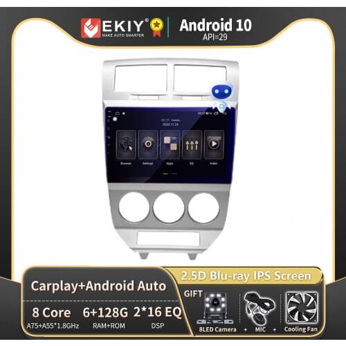 EKIY For Dodge Caliber 2009-2012 Autoradio 2din Android 9 DVD Car Multimedia Video Player Stereo Navigation GPS Head Unit FM BT