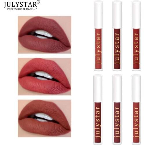 JULYSTAR Lip Glaze Velvet Waterproof Non-marking Lipstick Long Lasting Waterproof Lip Gloss Not Easy To Fade/stick Lips Makeups