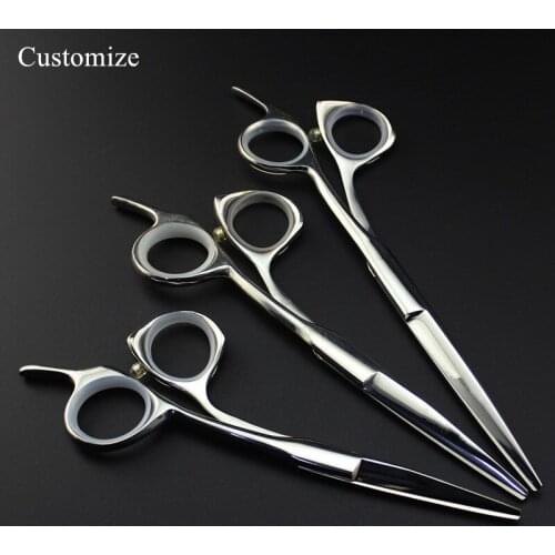 Customize professional japan steel 5 5.5 6 inch hair salon scissors cutting barber makas haircut shears hairdressing scissors