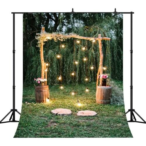 Lyavshi Garland Gate Lights outdoor Wedding Scene Photography Backgrounds Photographic Backdrops For Photo Studio