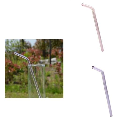 7.08 inch 8mm Reusable Bend Glass Drinking Thick Straws Wedding Party