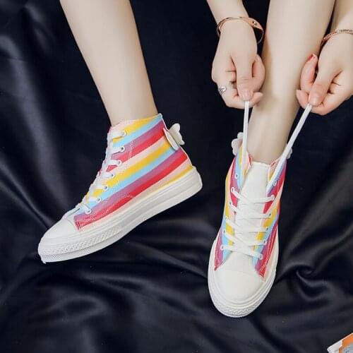 Fashion Retro Lace-up Ladies Casual Sneakers Outdoor Breathable Leisure Footwear Real Pictures High-top Canvas Shoes U12-68