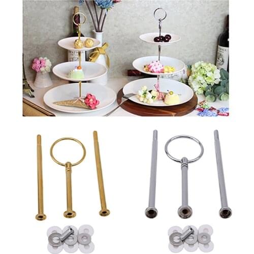 Cake Decoration 3 Tier Cake Round Plate Stand Handle Fitting Hardware Rod Cupcake Plate Stand For Party
