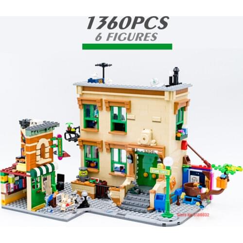 New 1367PCS 6 Dolls Ideas 123 Sesamed Streetview Street House Fit 21324 Figures Building Blocks Bricks City Model Toys Kid Gift