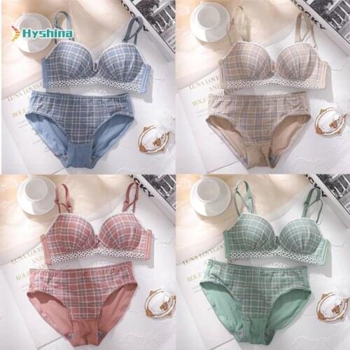 New Womensnon Steel Ring Underwear Comfortable and Breathable Gathered Latex Cotton Bra Suit