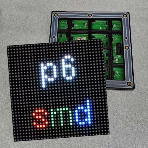 P6 Outdoor Waterproof LED Display Module 192mmx192mm High Brightness RGB Full Color SMD3535 32x32 Pixels