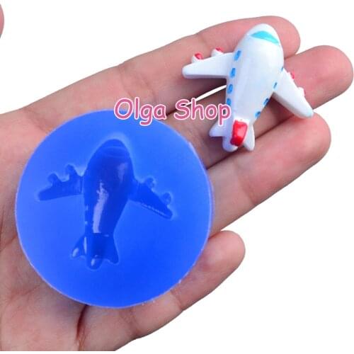 PYL859 31.4mm x 31.3mm Plane Silicone Mold Fondant Cake Decoration Candy Resin Clay Earrings Necklace Craft Soap Candle