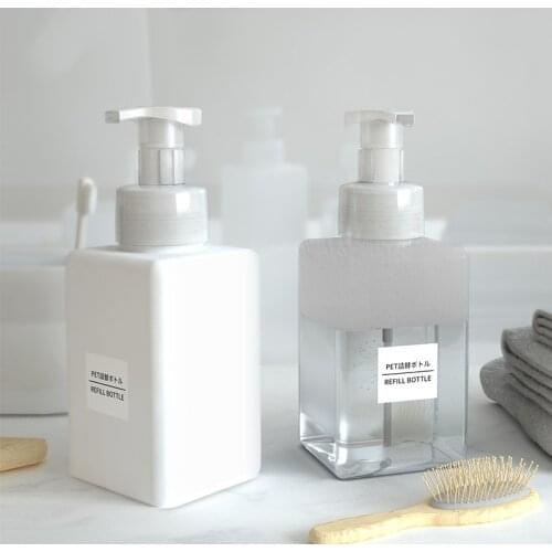 450ml Portable Soap Foam Empty Pump Bottle Plastic Clear Shampoo Lotion Travel Dispenser Liquid Container Refillable Bottles