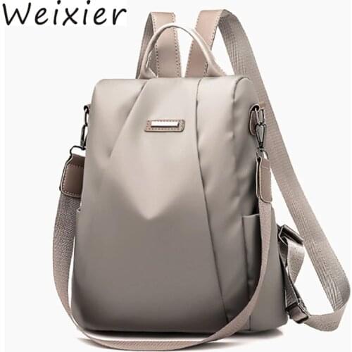 WEIXIER Laptop Backpack Nylon Charge Computer Backpack Anti-theft Waterproof for Women Oxford cloth student bag Teenage LY-78