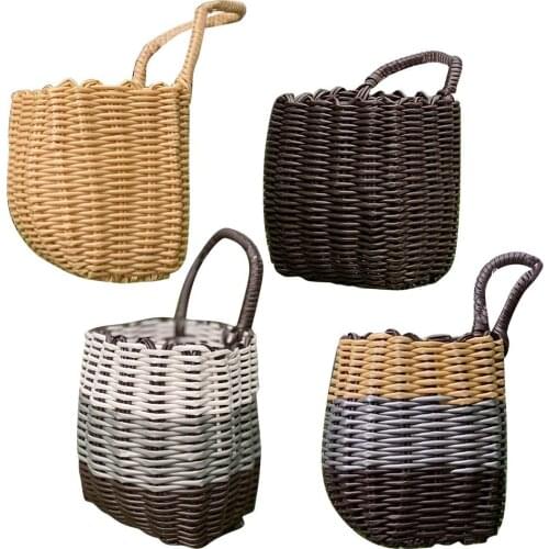 Bike Storage Basket Natural Wicker-like Durable Waterproof Detachable Woven Bicycle Front Handlebar Basket Front Crate For Kids