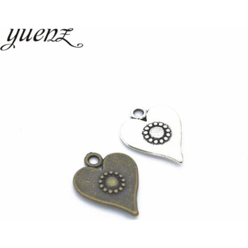 YuenZ 20pcs Metal Heart Pendants Charms Jewelry Making Findings For DIY Accessories Antique Silver color Charms 24*24mm A32