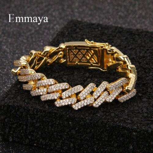 EMMAYA New Arrival Gold Color Bracelet Full Of Zirconia For Female Noble Jewelry HipHop Style Fashion Statement In Party