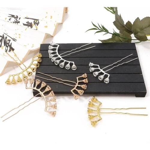 1Pcs Popular Multi-colors Ancient Style Hairpin And Alloy Iron U Shape Hairpin for Women DIY Handmade Craft Hairpin Accessories