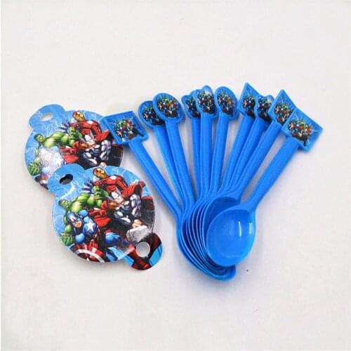 10pcs/bag Marvels The Avengers Plastic Spoons Birthday/Festival Kid Superhero Theme Party Decoration Baby Shower Party Supplies
