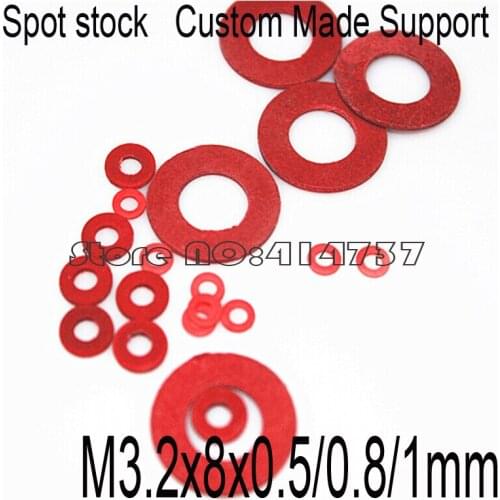 1000pcs/lot M3.2*8*0.5/0.8/1/1.2/1.5mm M3.2 Red Insulation Washer Gasket Red Vulcanized Fiber Gasket