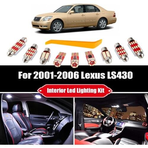 18pcs For 2001-2006 Lexus LS430 License Plate Door Lamp White Canbus LED Bulbs Interior Map Dome Trunk Light Kit