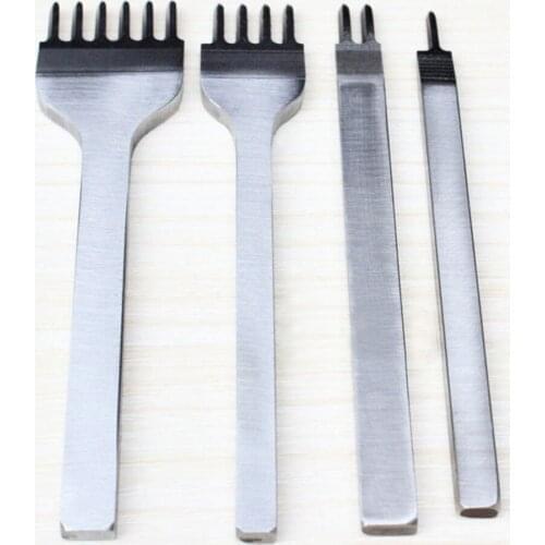 4Pcs 4mm Prong Leather Craft Tools Hand Tool Hole Punches Stitching Punch Tool Leather Tools